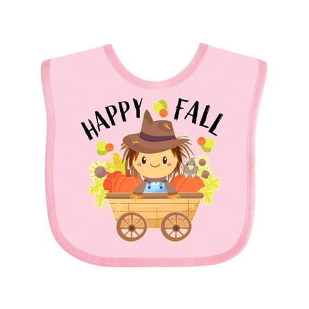 

Inktastic Happy Fall cute autumn scarecrow Gift Baby Boy or Baby Girl Bib