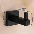 thumbnail image 2 of KALLORY 1Set Black Bathroom Towel Hooks for Wall Mounted Towel Hangers Rust Free, 2 of 8