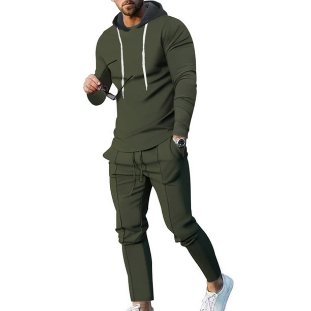 Paille Men Jogger Sets Long Sleeve Sweatshirts+Pant Outfits Two Pieces ...