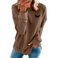 thumbnail image 1 of Gibobby Sudadera de mujer Mujer Manga Larga Ligero Sudadera Tops(Marrón,G), 1 of 4
