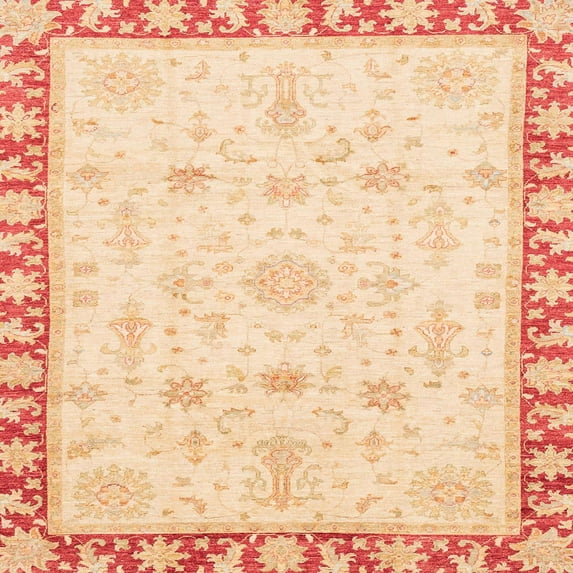 Ahgly Company Machine Washable Indoor Square Abstract Sun Yellow Area Rugs, 7' Square