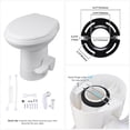 thumbnail image 2 of Yescom RV Camper Toilet Gravity Flush Elongated 20" High w/ Bidet Spray Trailer Caravan, 2 of 11