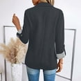 thumbnail image 4 of Women's Fashion Casual Slim Fit Blazer - Three-Quarter Rolled Sleeve, Button Front, Dark Gray, XXXL, 4 of 4