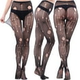 thumbnail image 2 of HBFAGFB Bas Résille pour Femmes Taille Haute Mode Léger Collants Ajourés g, 2 of 4