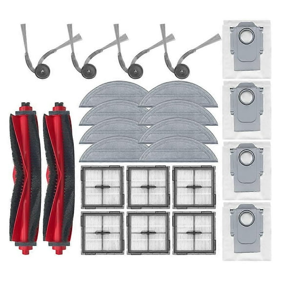 24PCS for Roborock Q10 S5/Q10 S5 /Q10 X5/Q10 X5 /Q10 VF/Q10 VF  Spare Parts Main Side Brush Filter Mop Cloth Dust Bag