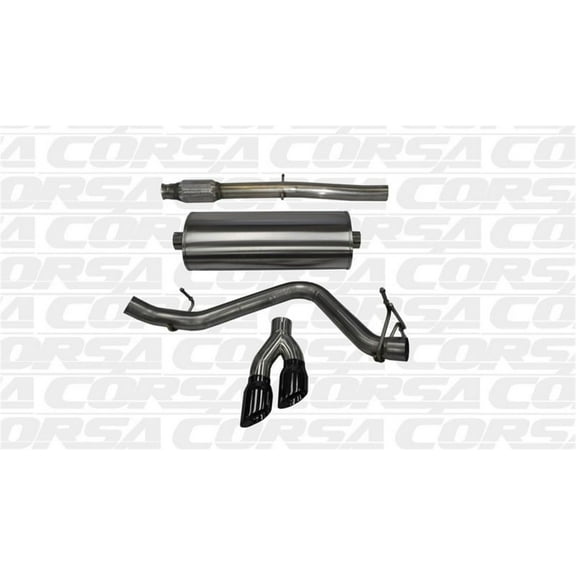 Corsa 14 GMC Sierra/Chevy Silv 1500 Crew Cab/Std. Bed 5.3L V8 Black Sport Single Side CB Exhaust Fits select: 2015,2018 CHEVROLET SILVERADO