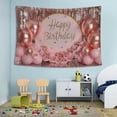 thumbnail image 7 of 1pc Metallic Pink & Gold Happy Birthday Backdrop - Polyester Party Flag, IndoorOutdoor Decoration, Glitter Cake Table Banner, Photo Booth, Party Supplies, Home Decor, 7 of 7