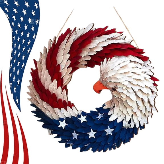 250th Anniversary Eagle Hanging Ornament, 2D Flat Acrylic Brave Wings Door Hanger, Red White Blue Style American Flag Sign for Wall, Memorial Day Indoor Outdoor Decor