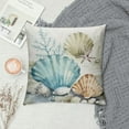 thumbnail image 2 of GOSMITH  Nautical Coastal Throw Pillow Covers Ocean Themed Beach Seashell Coral Starfish Pillows Case Soft Cushion Covers for Outdoor Sofa Home Decor, 2 of 5