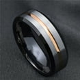 thumbnail image 3 of Opolski Fashion Men Matte Stripe Titanium Steel Band Ring Wedding Party Jewelry Gift, 3 of 4