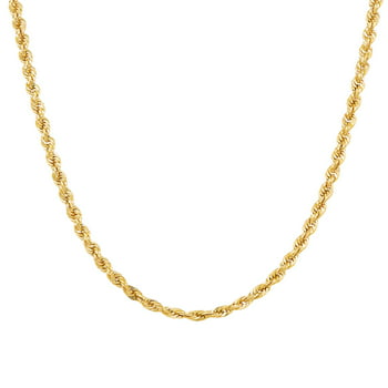 Brilliance Fine Jewelry 10K Yellow Gold Hollow 2.80MM-2.90MM Rope Necklace, 18"
