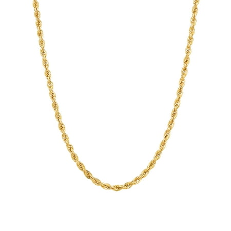 Brilliance Fine Jewelry 10K Yellow Gold 2.80MM - 2.90MM Hollow Rope Necklace,22"
