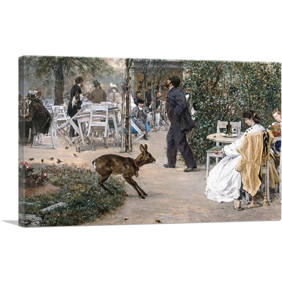 ARTCANVAS The Moritzhof Inn 1864 Canvas Art Print by Adolph Menzel - Size: 12" x 8" (0.75" Deep)