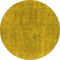 thumbnail image 1 of Ahgly Company Machine Washable Indoor Round Oriental Yellow Industrial Area Rugs, 5' Round, 1 of 4