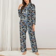 thumbnail image 2 of Lsque Video Game Pattern Long Sleeve Pajama Set for Women - Soft 2-Piece Sleepwear and Loungewear Set with Pockets, Comfy Nightwear-Large, 2 of 7