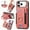 Pink, variant on Allytechgroup Wallet Cards Holder Case for iPhone 17 Pro Max with Ring Holder, Slim Premium PU Leather Retro Hand Wrist Stand Shockproof Compatible with Car Mount for Women Girls, Pink