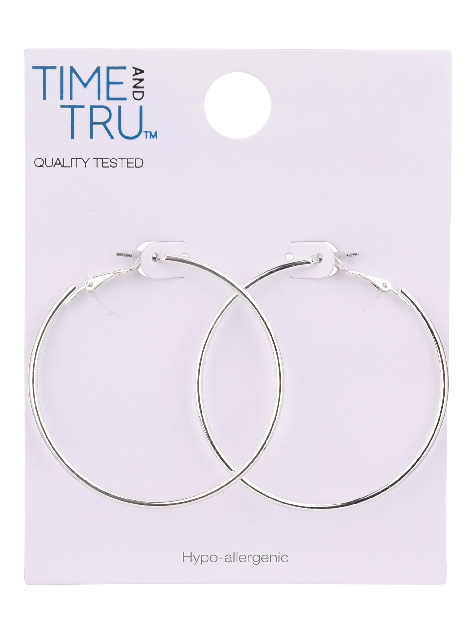 Time and Tru Women s Large Silver Hoop Earrings