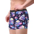 thumbnail image 2 of Yiaed cool flower Skull Print Men's Soft Cotton Boxer Shorts Breathable Boxers Underwear Moisture-Wicking Underwear Stretch Boxer Briefs for Man-Large, 2 of 5