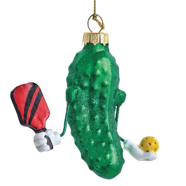 Vaso con forma de pepino Ornament Kurt S. Adler Pickleball, 7,62 cm