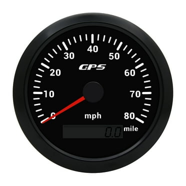 Geloo GPS Speedometer Gauge 80MPH Universal Digital Odometer Waterproof for Car Truck Marine Boat Yacht Motorcycle 85mm 12V 24V