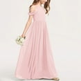 thumbnail image 2 of Fesfesfes Girl's Long Maxi Performance Dress Solid Color Breathable A-Line Dresses for Kids,Elegant Casual Holiday Dress,Princess Style Flared Dress(Beige,12-13 Years), 2 of 5