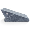 thumbnail image 5 of Bed Wedge Pillow for Sleeping - 7 in 1 Folding Memory Foam Cushion, Body Positioner, Back Support - Grey Velour, 5 of 7