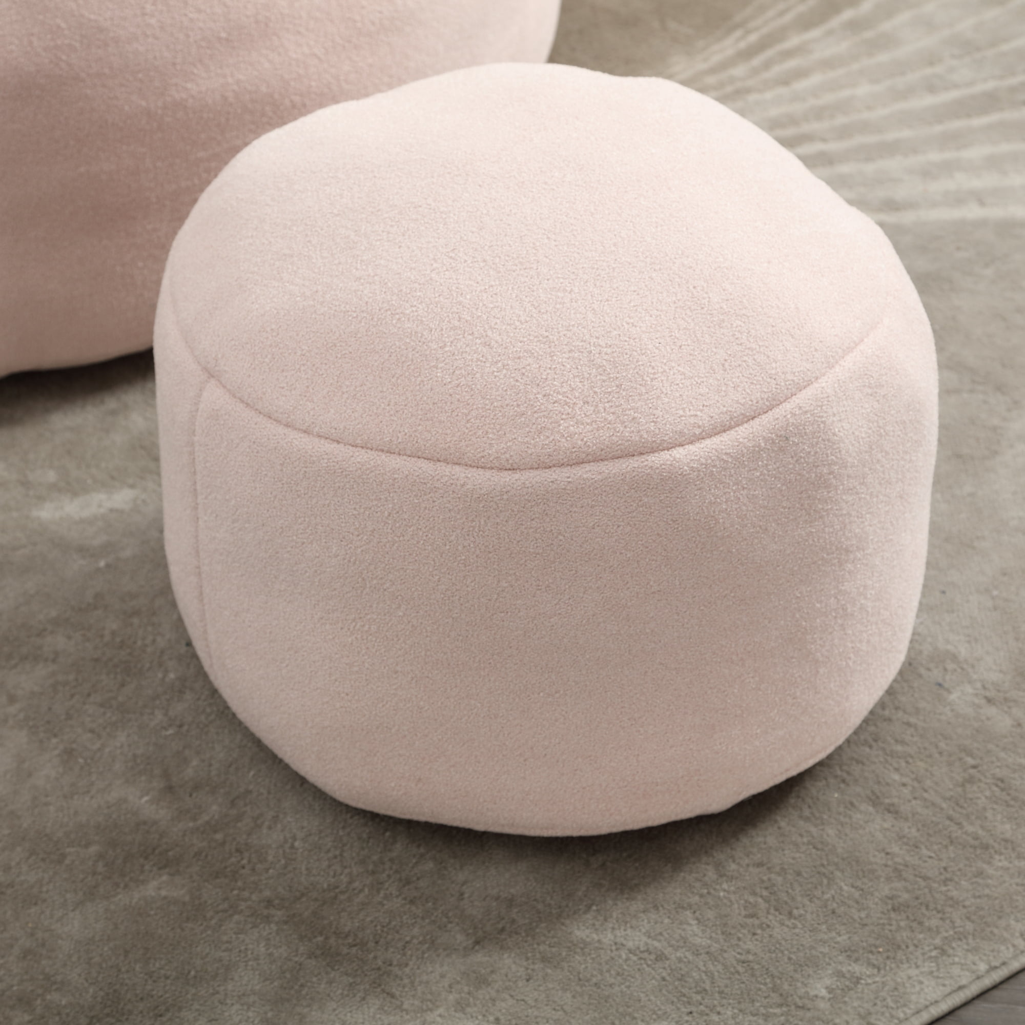 Jopath Bean Bag Chair with Footstool, Lazy Sofa for Adults and Kids, Floor Sofa for Gaming Reading Living Room Bedroom Pink