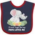 thumbnail image 3 of Inktastic I'll Never Forget That My Papa Loves Me with Cute Elephants Boys or Girls Baby Bib, 3 of 4
