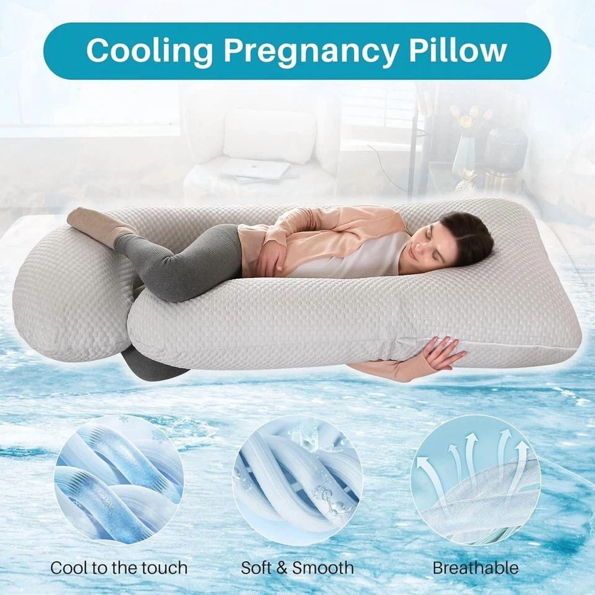 Eurhowing Large Body Pillow, Breathable Full Body Pillow for Side Sleeper, Soft Long Bed Pillow with Removable Cover for Adults, 27×57", Light Gray