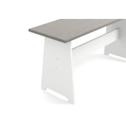 Linon Ardmore Wood Breakfast Nook Dining Set in White and Gray