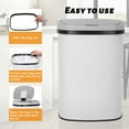 thumbnail image 3 of YRLLENSDAN Garbage Can 13 Gallon 50 Liter Kitchen Trash Can for Bathroom Bedroom Home Office Automatic Touch Free High-Capacity with Lid Brushed Stainless Steel Waste Bin, White, 3 of 7