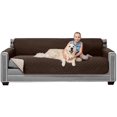 thumbnail image 1 of Original Patent Pending Reversible X-Large Oversized Sofa Protector for Seat Width up to 78 Inch, Furniture Slipcover, 2 Inch Strap, Couch Slip Cover Throw for Dogs, Sofa, Chocolate Beige, 1 of 8