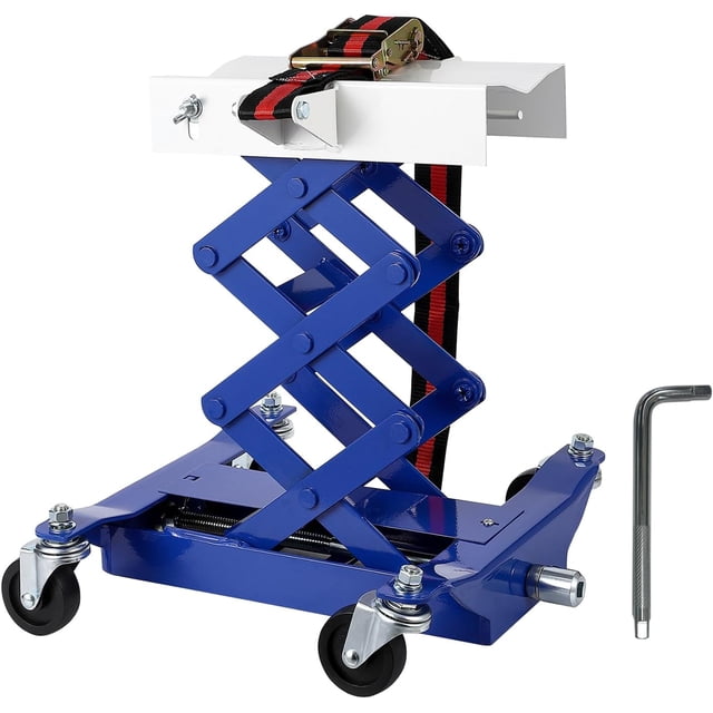 Cric de Transmission Profil Bas Capacité de 450 Lbs, Levage Élevé Réglable de 7 Pouces à 23 Pouces, Cric de Levage Robuste pour Réparation Auto Sans Effort et Remplacement de Transmission, Bleu
