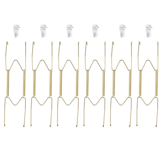 Uxcell 12 inch Stainless Steel Invisible Wall Plate Hangers With Tip Protector for Decorative Plates and Art 6Pcs