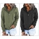 thumbnail image 5 of Minnieouse Sudadera con capucha abotonada para mujer con bolsillo, jersey de manga larga, sudadera con cordón, gorra, ropa para correr, accesorios, verde S Abrigos y chamarras Verde XXL Minnieouse AP009590-05, 5 of 6