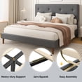 thumbnail image 6 of Frostbloom Full Size Linen Upholstered Platform Bed Frame with Adjustable Headboard, Gray, 6 of 8