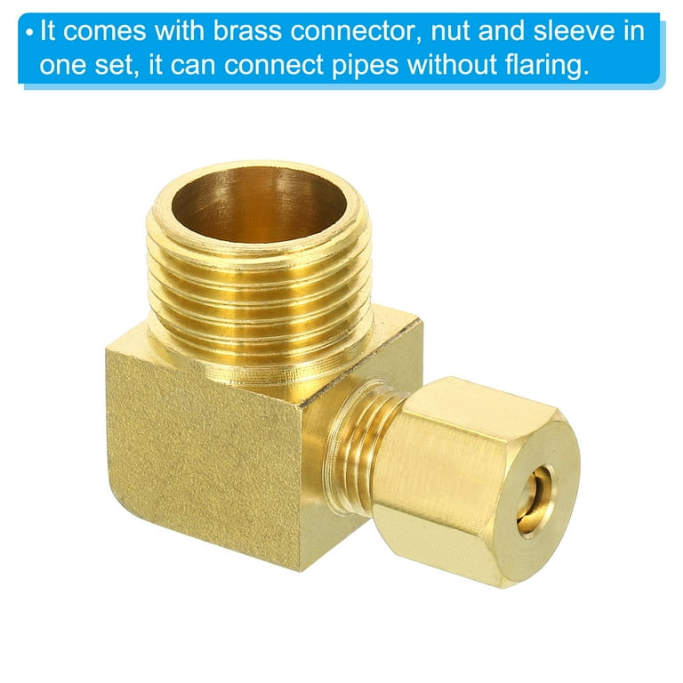 Uxcell G1/2 Male x 6mm Tube OD Brass Compression Tube