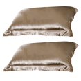 thumbnail image 2 of 1 par de fundas de almohada de seda, funda de almohada de morera de seda helada, funda de almohada cuadrada, almohada de color liso para el hogar (dorada), 2 of 4