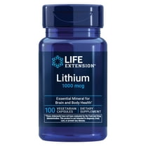 Life Extension, Lithium, 1000 mcg, lithium orotate, brain health and function, DNA health supplement, healthy aging, vegetarian, 100 capsules