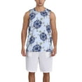 thumbnail image 4 of Easygdp Turtle with Blue Stones Men's Mesh Basketball Jersey Quick Drying Sleeveless Shirts Fitted Muscle Tank Tops Sport Round Neck T-Shirt - Large, 4 of 9