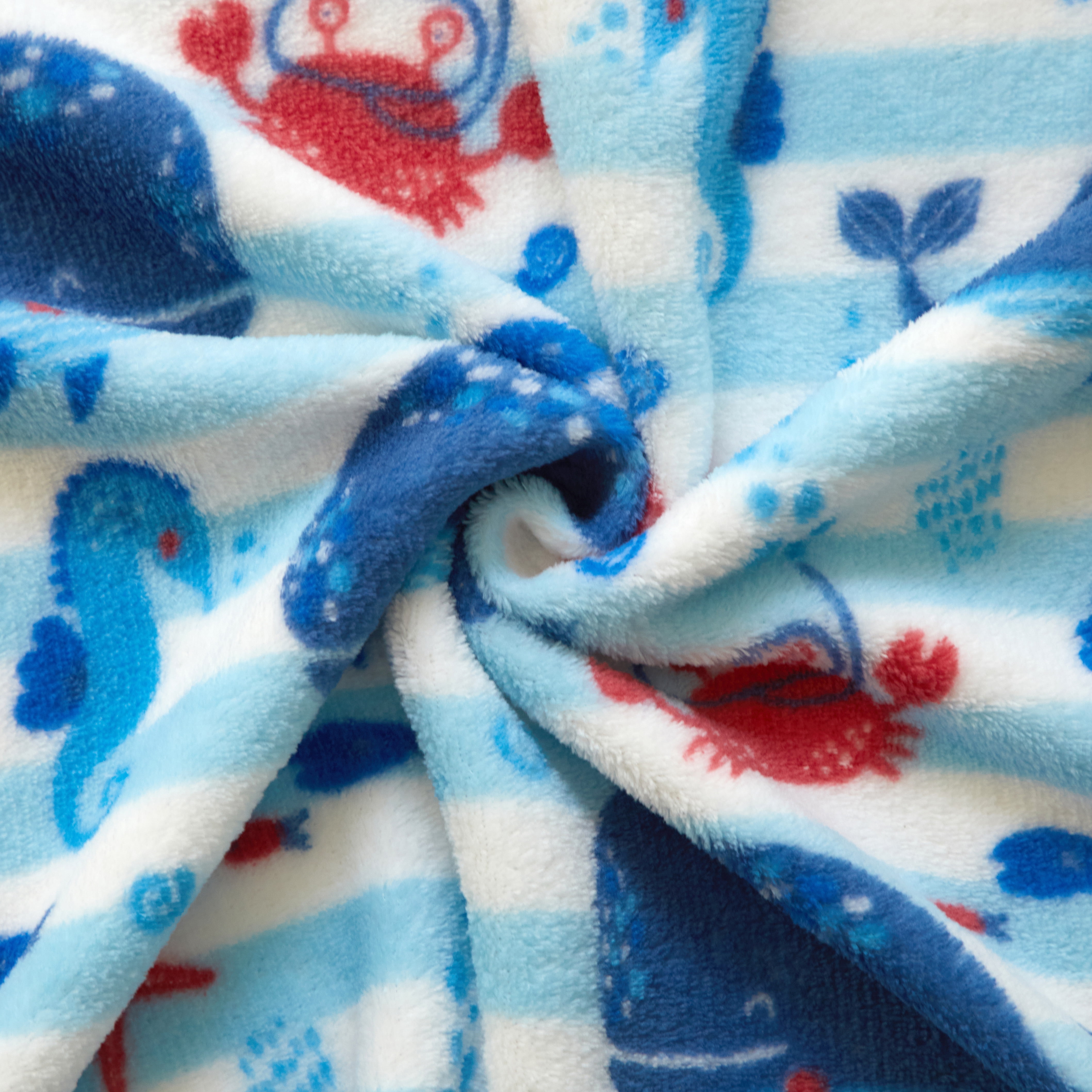 Parent's Choice Royal Baby Plush Whale Printed Blanket, 30" x 40", Polyester, Infant Unisex