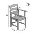 thumbnail image 5 of Dextrus HDPE Chairs Set of 2, Sturdy Patio Chair Bearing 330 lbs, All-Weather Outdoor Patio Chairs, Gray, 5 of 6