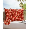 thumbnail image 6 of Pack of 2 Outdoor Pillow Covers, Merry Christmas Gingerbread Man and Candy Red Texture Waterproof Square Throw Pillowcase Cushion Decorative Pillow Covers for Couch Patio Tent, 20x20 in, 6 of 6