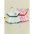 thumbnail image 3 of BemeyourBBs Baby Girl Golf Romper Dress Half Button Collared Short Sleeve Bodysuit, 3 of 9