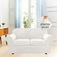 thumbnail image 7 of Dowbom Velvet Plush Stretch Sofa Cover, 7-Piece Sofa Slipcover Loveseat Cover Washable, 7 of 7