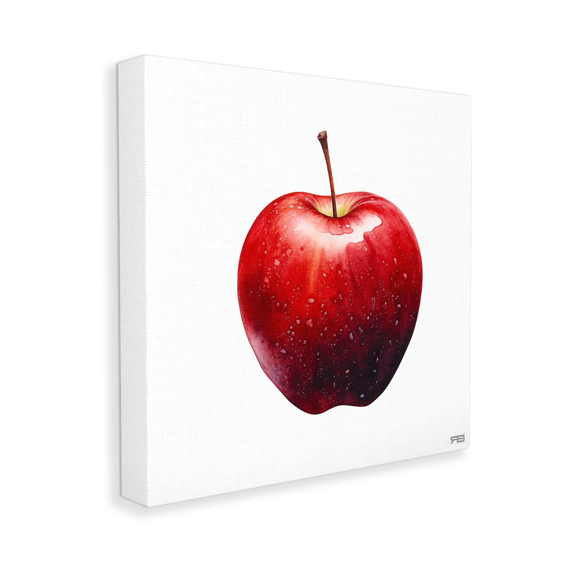 Stupell Industries Bold Red Apple Food & Beverage Painting Gallery Wrapped Canvas Art Print Wall Art, 36 x 36