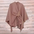 thumbnail image 4 of Wraps Womens Large Front Poncho Sweater Wrap Topper Knitted Elegant Shawls Cape For Fall Winter Wraps, 4 of 4