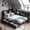 Full Black, variant on Leumius Corner Bed Frame with Storage Bookcase, Twin Daybed with LED Lights & 2 Drawers, Metal Platform Bed with Headboard and Charging Station for Bedroom Guest Room Black