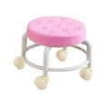 thumbnail image 2 of Taburete con ruedas Reposapiés Ruedas giratorias universales Taburete con ruedas giratorio de 360 grados Taburete con ruedas de baja altura Peluquería rosa Soledad Asiento rodante bajo, 2 of 10