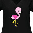 thumbnail image 4 of Inktastic Cute Flamingo, Baby Flamingo, Pink Flamingo Women's Plus Size V-Neck T-Shirt, 4 of 5